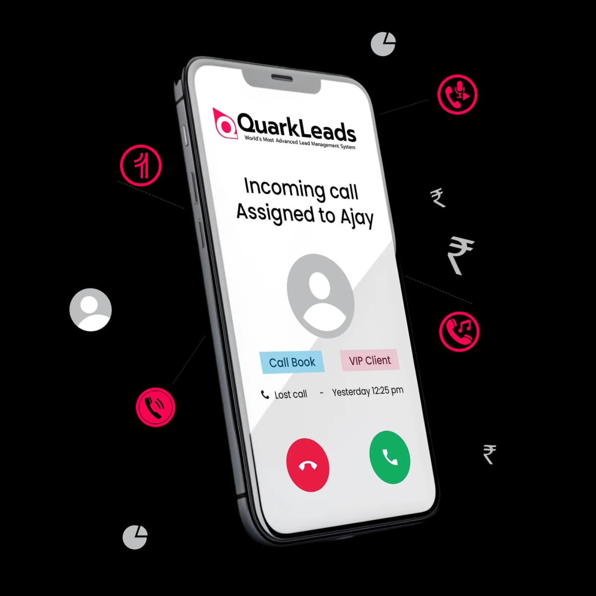 QuarkLeads calling on mobile